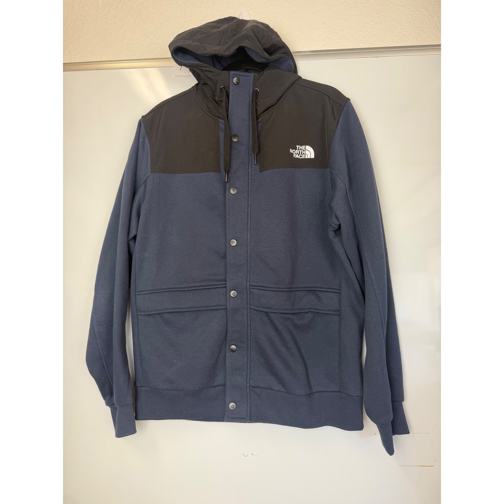 The North Face Mens Navy Black Colorblock Snap Zip Hooded Jacket Large